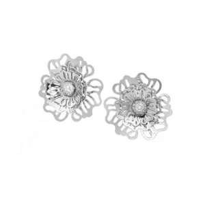 Orecchini BOCCADAMO FLORA BRONZO bianco XOR430 con rosa selvatica e ZIRCONI - Foto 1 di 4