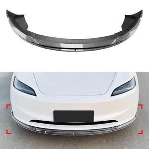 Carbon Style Front Bumper Lip Spoiler Splitter For 2017-2022 Tesla Model 3 ABS - Bild 1 von 13