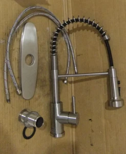 SEMANEY Kitchen Faucets, Brushed Nickel Stainless Steel Single Handle Sink Fa... - Picture 1 of 9