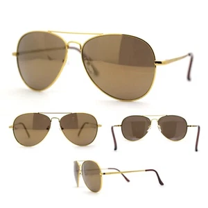 All Gold Mirror Iconic Tear Drop Air Force Officer Generals Sunglasses - Picture 1 of 5