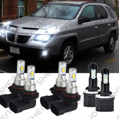 6x For Pontiac Aztek 2001-2005 9005 9006 880 Headlight Fog Light LED Combo Bulbs - Image 1 of 4