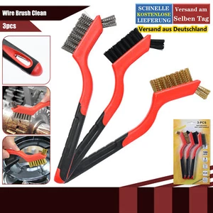 3pcs Drahtbürsten Set Handbürste Reinigungsbürste Messing Nylon Stahl Borsten - Bild 1 von 13