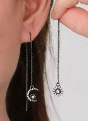Pendientes enhebrador luna sol Foto 1 de 2