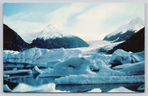 Alaska Portage Glacier Ice-Caps Icebergs Anchorage Seward Vintage Postcard - Picture 1 of 2