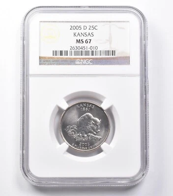 MS67 2005-D Washington State Quarter Kansas NGC *5414 - Image 1 of 3
