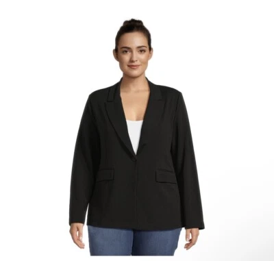 Chaqueta Blazer NO BORDERS Mujer Talla 2X 19-21 Juniors Negra Bolsillos Delanteros Nueva Foto 1 de 4