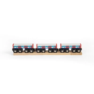 Bigjigs Rail 3 vagones de tren subterráneo, juego de tren de madera accesorios - Imagen 1 de 4