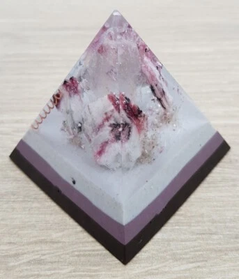 Mini Orgonit Orgon Pyramide Bergkristall Rubellith 5G Emf Strahlungsschutz Clear - Bild 1 von 4