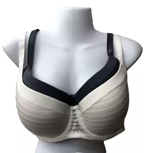 Dorina Carmen Light Padded Soft Silk Demi Bra Blue Charcoal/white Size 36DD 2pk - Picture 1 of 3