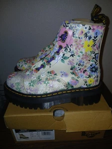 New Doc Martens Dr. Martens 1460 Floral Mashup Parchment Sinclair Boots US 8 - Picture 1 of 5