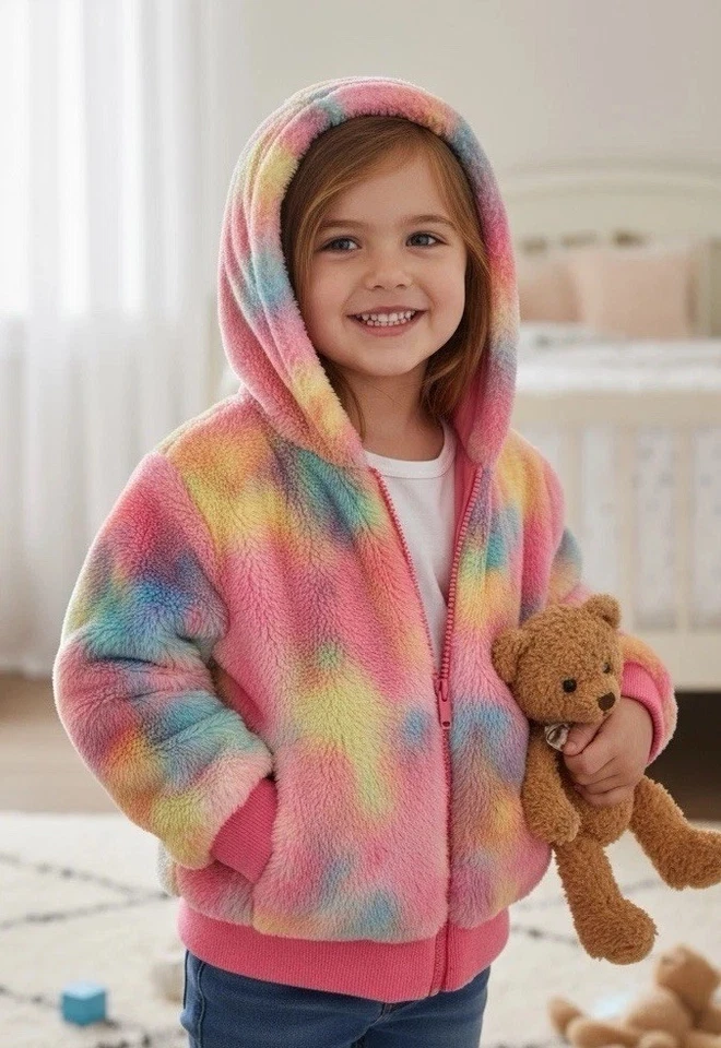 Chaqueta TUCKER + TATE Niña Talla 3 Piel Sintética Tie Dye En Gasa Rosa Multi Foto 1 de 4