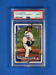 2024 Bowman Baseball Paper PSA 10 Yoshinobu Yamamoto #36 Rookie Card RC - Picture 1 of 2