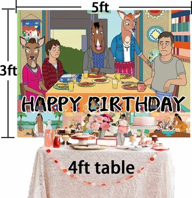 BoJack Horseman Party Supplies Backdrop Banner Vinyl Birthday Decoration - Image 1 of 4