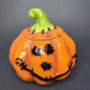 Blue Sky Clayworks Halloween Cosido Calabaza Azucarero Mini Bote NUEVO - Imagen 1 de 5