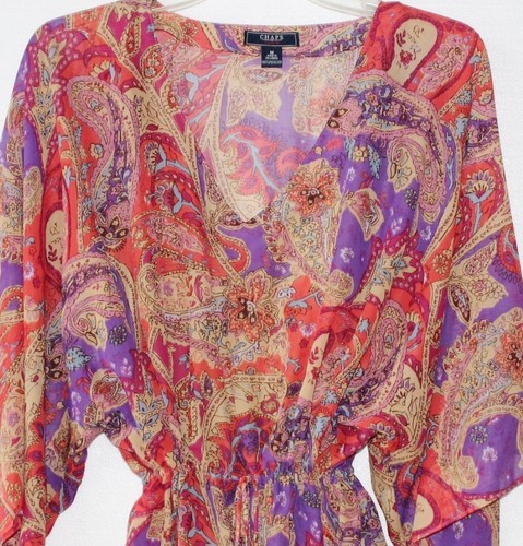 LAUREN RALPH LAUREN Chaps by Ralph Lauren Paisley Georgette Blo Tunic Camisole Set Misses S M L