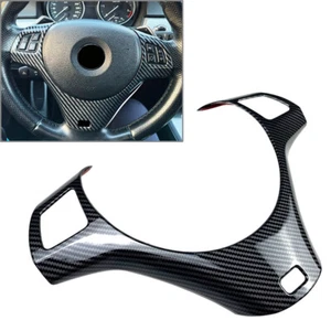 Carbon Fiber Steering Wheel Cover Trim For BMW 3 Series E90 E91 E92 E93 2005-12 - Picture 1 of 6