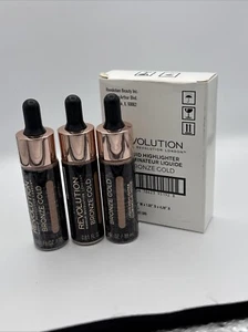 Revolution Liquid Highlighter Bronze Gold Set Of 3 - Picture 1 of 4