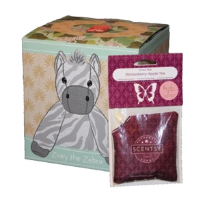Scentsy Buddy w/ Scent Pak Zoey the Zebra & Winterberry Apple Tea Stuffed Animal - Picture 1 of 3