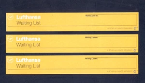 Lufthansa Airlines Baggage Labels Stickers Waiting List Set of 3 - Picture 1 of 2