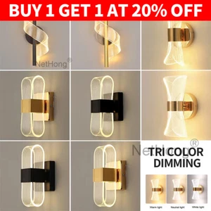 12W LED Modern Wall Light Acrylic Warm White LED Wall Sconce Lamp Bedroom 20.5CM - Picture 1 of 20