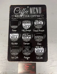 Coffee Bar tin Sign Coffee Station 8x12 w mounting holes - Picture 1 of 6