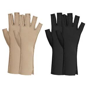 Compression Gloves For Women Men, Fingerless Hand Thumb Therapy Gloves - Picture 1 of 18