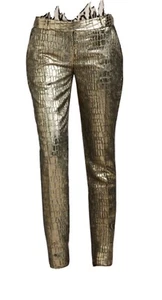 Pantalones metálicos Diane Von Furstenberg Mary talla 10... nuevos con etiquetas - Imagen 1 de 8