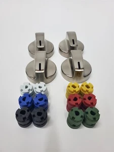 Kit de perillas de control de estufa de cocina universales de acero 1,75" L x 1" W - Imagen 1 de 3