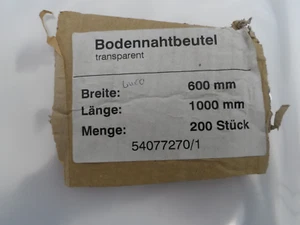20 Stk Bodennahtbeutel Flachsäcke Flachbeutel 600 mm x 1000 mm Fester Sack 75my - Bild 1 von 6