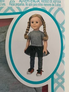 NIB Creatology T-shirt & Leggings with Tutu for 18" Dolls Gray & Black Striped - Picture 1 of 3