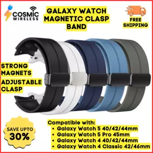 Silicone Magnetic Watch Band For Samsung Galaxy Watch 6/4/5 Pro 45mm 44mm/47mm - Picture 1 of 29