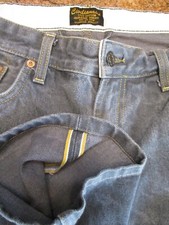 Civilianaire authentic gray selvedge denim distressed regular straight jeans 35