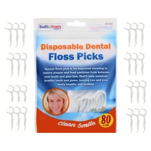 80 Stück Zahnseide Picks - bequeme und hygienische Mundpflege für gesunde Zähne - Bild 1 von 2