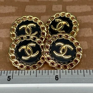 Set 2 Knöpfe Chanel CC Ersatzknöpfe Ø 22 mm Metall Knöpfe Knopf Logo Gestempelt - Bild 1 von 6