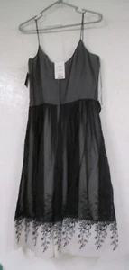 Größe 14 langes Cocktailkleid schwarz mit cremeverziert NEU mit Etikett - Bild 1 von 10