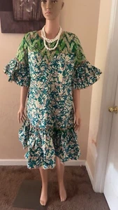 BEAUTIFULL AFRICAN PRINT DRESS FOR WOMEN. ANKARA WAX DRESS. COTTON - Picture 1 of 9