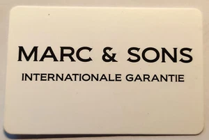 Marc & Sons International Warranty Card Unstamped - Picture 1 of 2