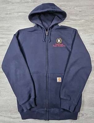 Sudadera con Capucha Carhartt De Colección Para Hombres SML Azul Marino K185 NVY Cremallera Completa Sudadera con Capucha  Foto 1 de 4