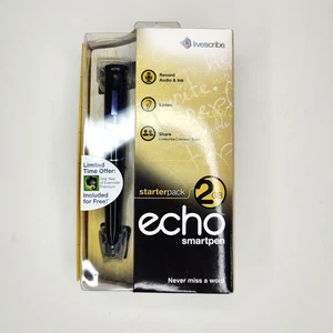New Sealed LiveScribe Echo Smart Pen 2GB Write Read Record Starter Pack Black - Picture 1 of 8