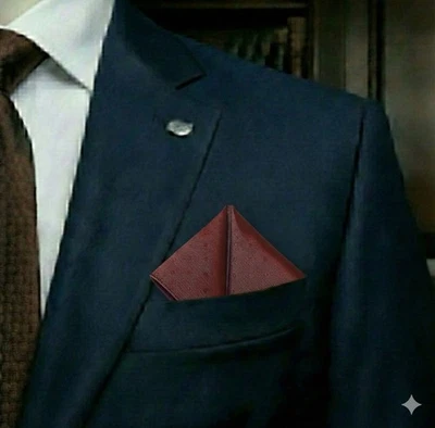 Nuevo sin etiquetas Cuadrado de bolsillo satinado 9" X 9", marrón, fantasma geométrico/polkadot Foto 1 de 4