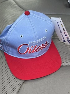 NEU VTG Sports Specialties Houston Oilers Schrift puderrot 90er Druckknopflasche Mütze - Bild 1 von 9