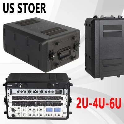6U Rack Case Shallow 12/17" Deep Flight Case Shock Mount for Amplifier Pro Audio - Image 1 of 4
