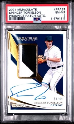 2021 Immaculate Spencer Torkelson Gold Prospect Rookie Patch Auto /99 PSA 8 RC - Image 1 of 2