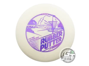 NOS Lightning X-OUT SureGrip Rubber Putter 176g Ivory Purple Foil Putter Disc - Picture 1 of 2