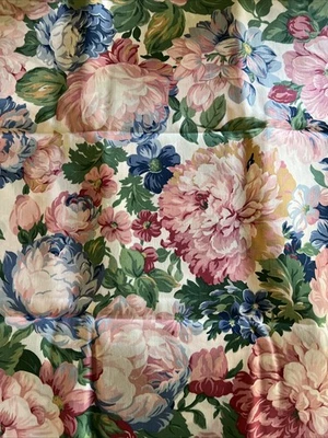 Tela de chintz de polialgodón rosa repollo pimpinela dama 45" de ancho x 3 yardas nueva de colección Foto 1 de 4