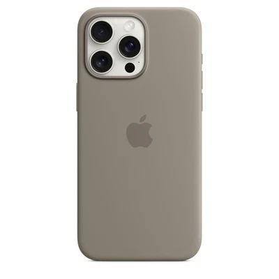 Custodia In Silicone Ufficiale Apple Per iPhone 15 Pro Max - Argilla (Grigio) - Bild 1 von 4