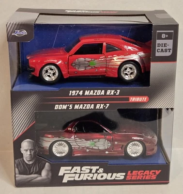 JADA FAST & FURIOUS LEGACY SERIES TWIN PACK | 1974 MAZDA RX-3 & DOM’S MAZDA RX-7 - Image 1 of 4