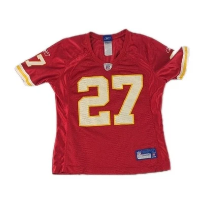 Camiseta para mujer Larry Johnson Kansas City Chiefs #27 Reebok pequeña S roja de colección años 00 Foto 1 de 4