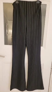 Boohoo PinStripe Skinny Flares - Size 8 - Picture 1 of 2