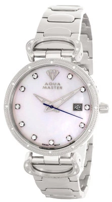 Aqua Master Womens Pearl Dial Stainless Steel Bracelet Watch W#359_3 - Image 1 of 2